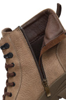 Erkek Vizon Bağcıklı Fermuarlı Nubuk Deri Casual Bot | Derimod