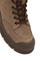 Erkek Vizon Bağcıklı Fermuarlı Nubuk Deri Casual Bot | Derimod