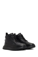 Men's Black Zippered Thick Sole Leather Sports Boot | Derimod