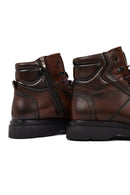 Erkek Kahverengi Fermuarlı Deri Casual Bot | Derimod