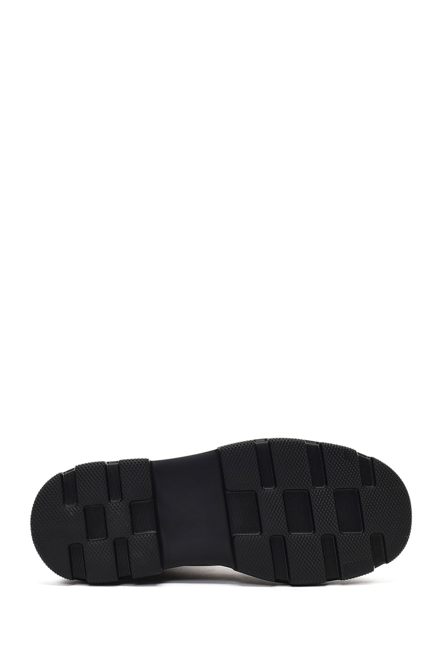 Men's Black Zippered Thick-Soled Leather Casual Boot