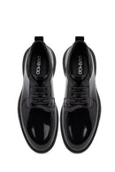 Erkek Siyah Bağcıklı Kalın Tabanlı Deri Casual Ayakkabı | Derimod