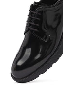 Erkek Siyah Bağcıklı Kalın Tabanlı Deri Casual Ayakkabı | Derimod