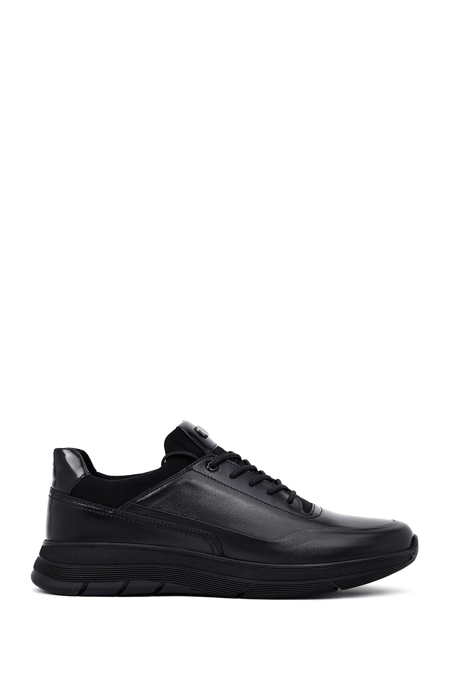 Erkek Siyah Bağcıklı Deri Casual Sneaker 25WFD650014 | Derimod