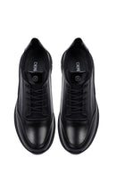 Erkek Siyah Bağcıklı Deri Casual Sneaker | Derimod