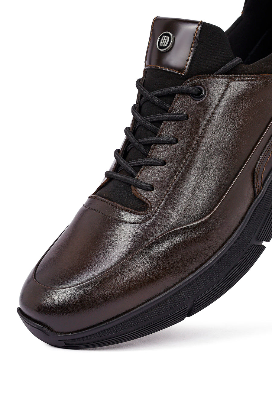 Erkek Kahverengi Bağcıklı Deri Casual Sneaker