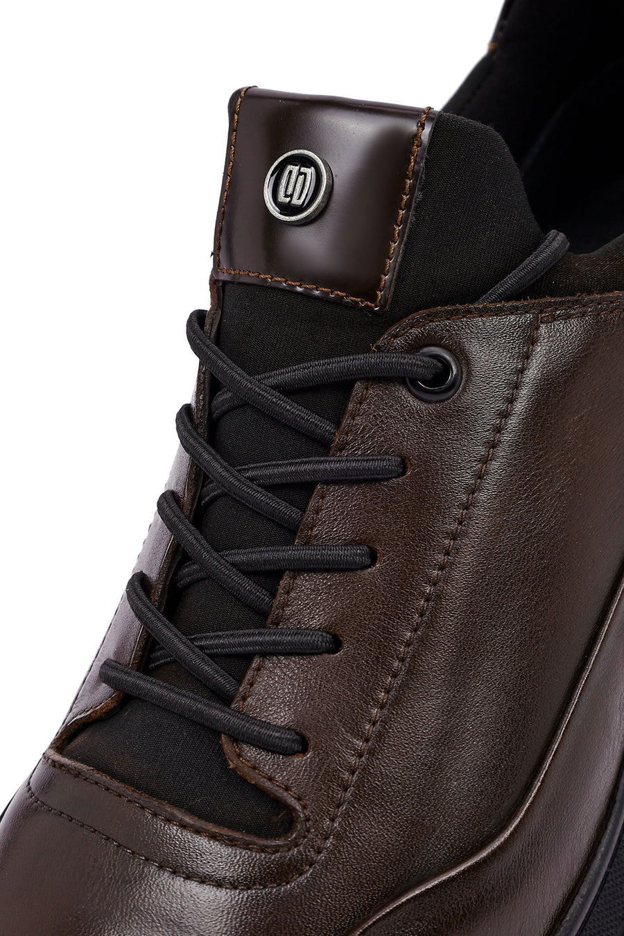 Erkek Kahverengi Bağcıklı Deri Casual Sneaker