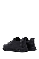 Erkek Siyah Bağcıklı Deri Casual Sneaker | Derimod