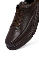 Men's Brown Lace-Up Leather Casual Sneakers | Derimod
