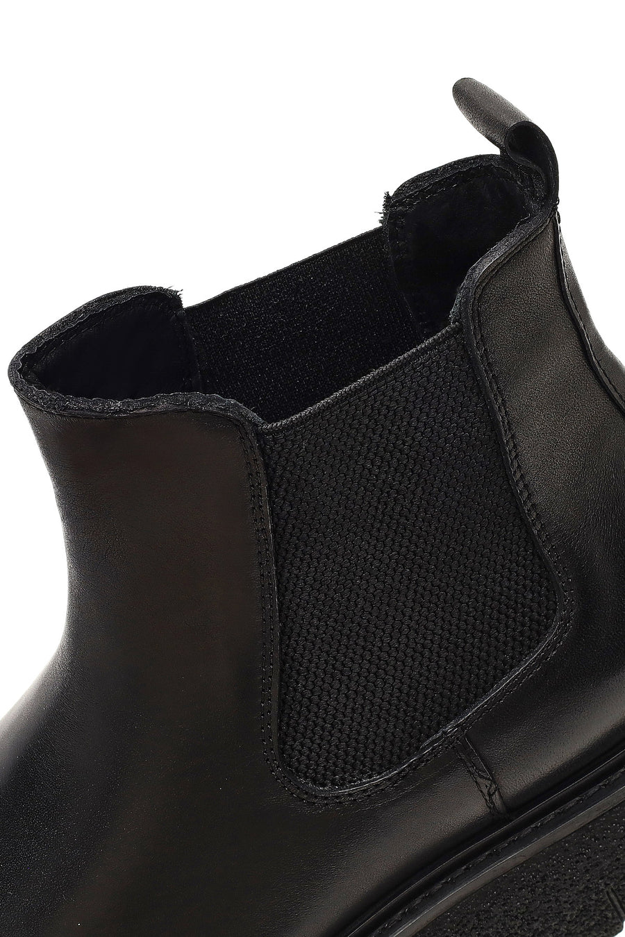Men's Black Thick-Soled Leather Chelsea Boot