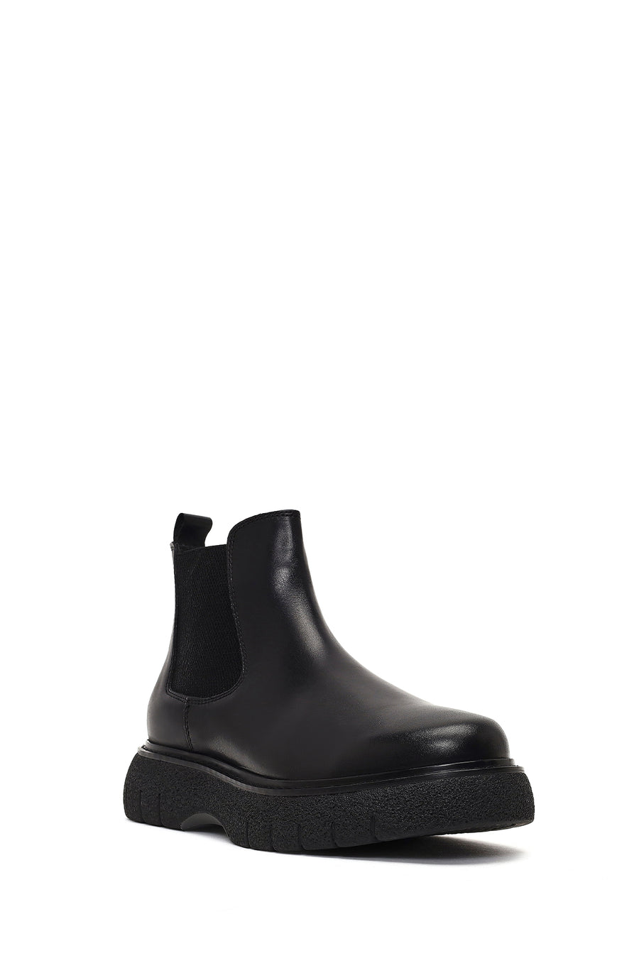 Men's Black Thick-Soled Leather Chelsea Boot