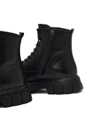 Erkek Siyah Fermuarlı Kalın Tabanlı Deri Bot | Derimod