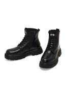 Erkek Siyah Fermuarlı Kalın Tabanlı Deri Bot | Derimod