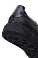 Men's Black Lace-Up Thick Sole Leather Sneakers | Derimod