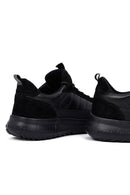 Erkek Siyah Bağcıklı Kalın Tabanlı Deri Sneaker | Derimod
