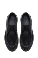 Erkek Siyah Bağcıklı Deri Casual Ayakkabı | Derimod