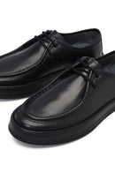 Erkek Siyah Bağcıklı Deri Casual Ayakkabı | Derimod