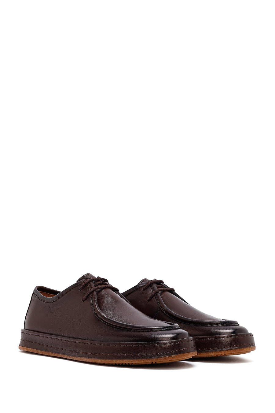 Men's Brown Lace Up Leather Casual Shoes