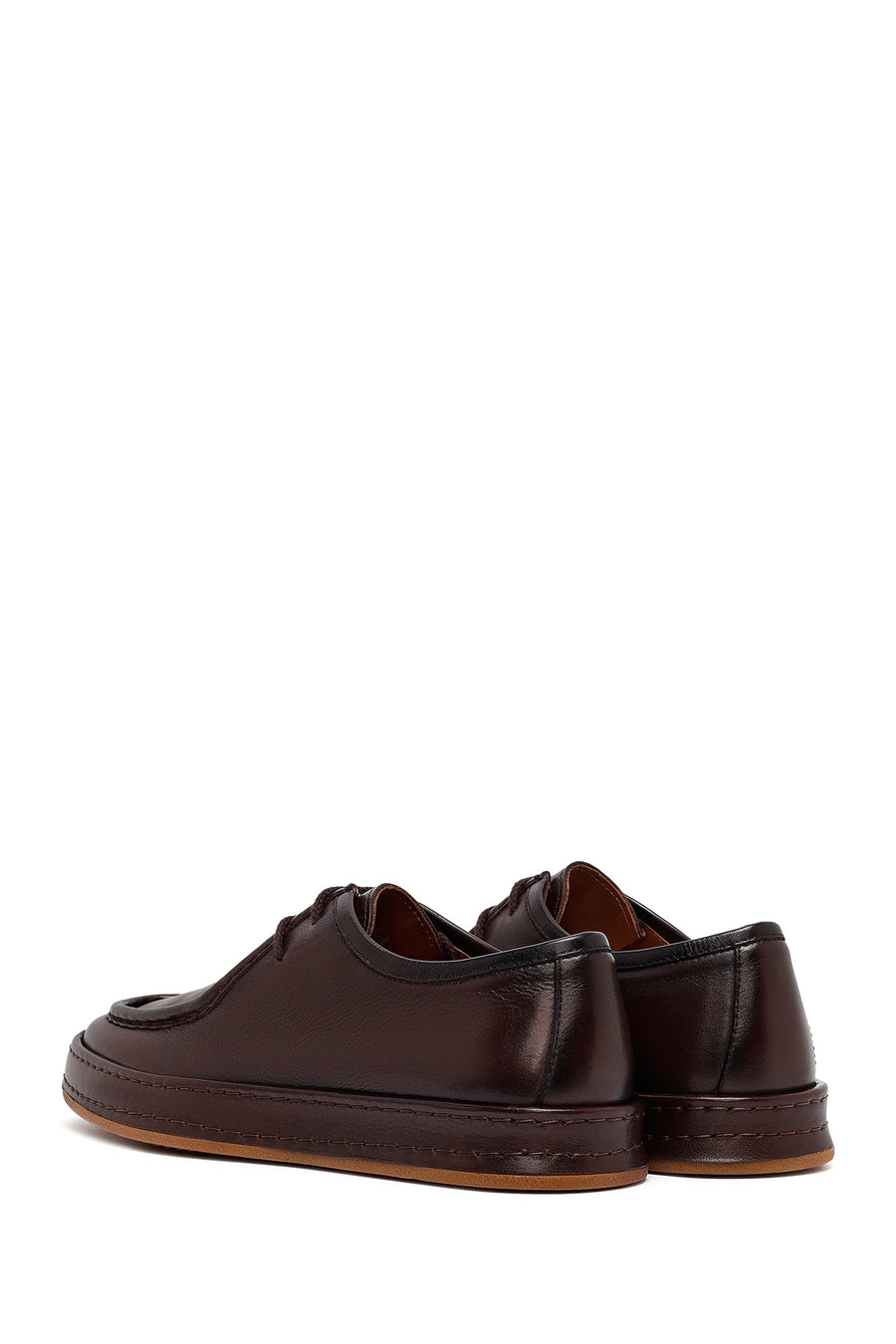 Men's Brown Lace Up Leather Casual Shoes