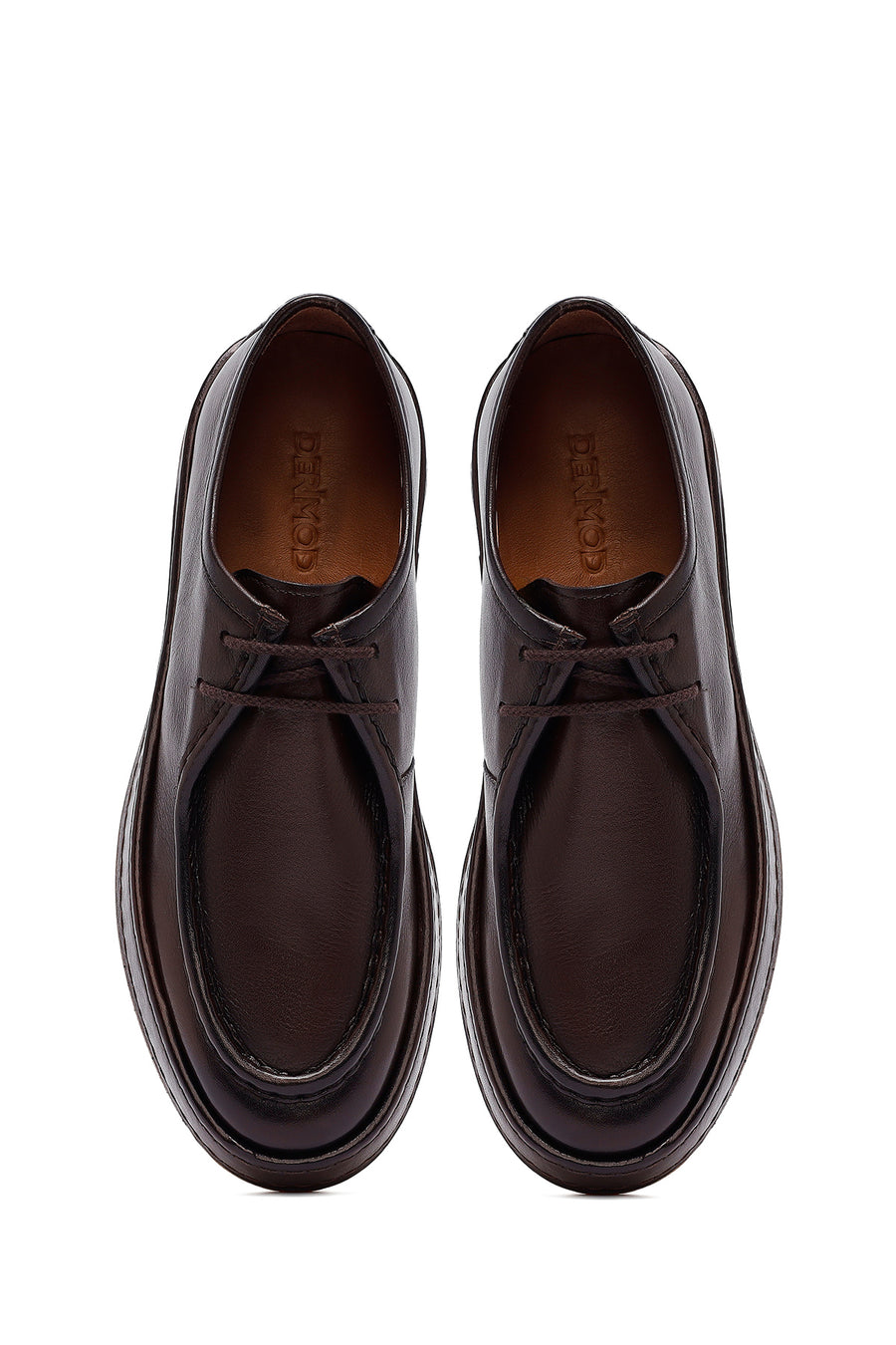 Men's Brown Lace Up Leather Casual Shoes