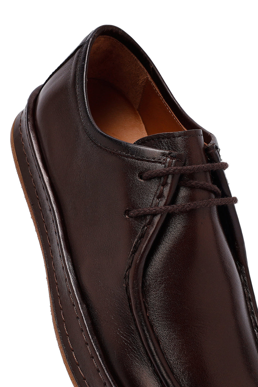 Men's Brown Lace Up Leather Casual Shoes