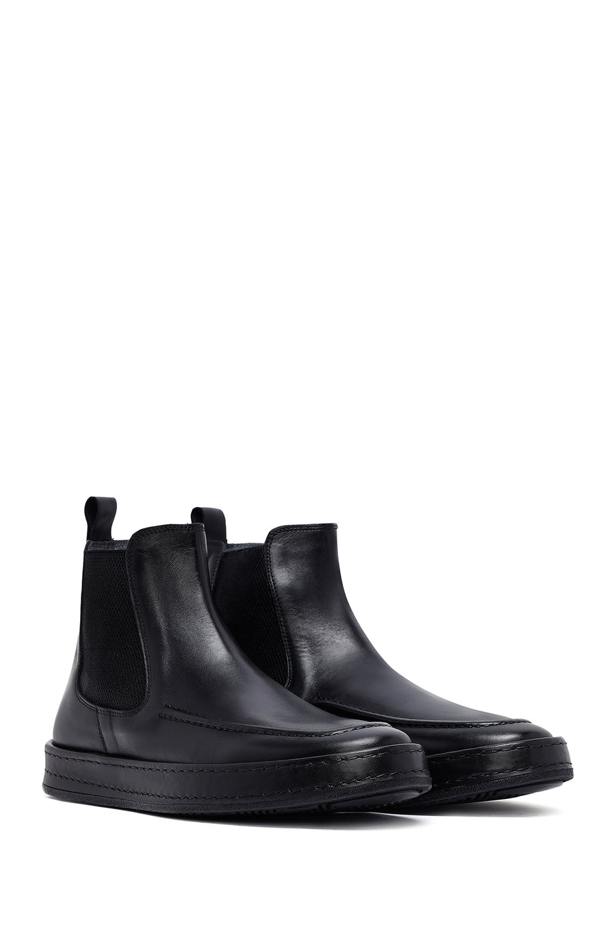 Male Black Leather Chelsea Boots