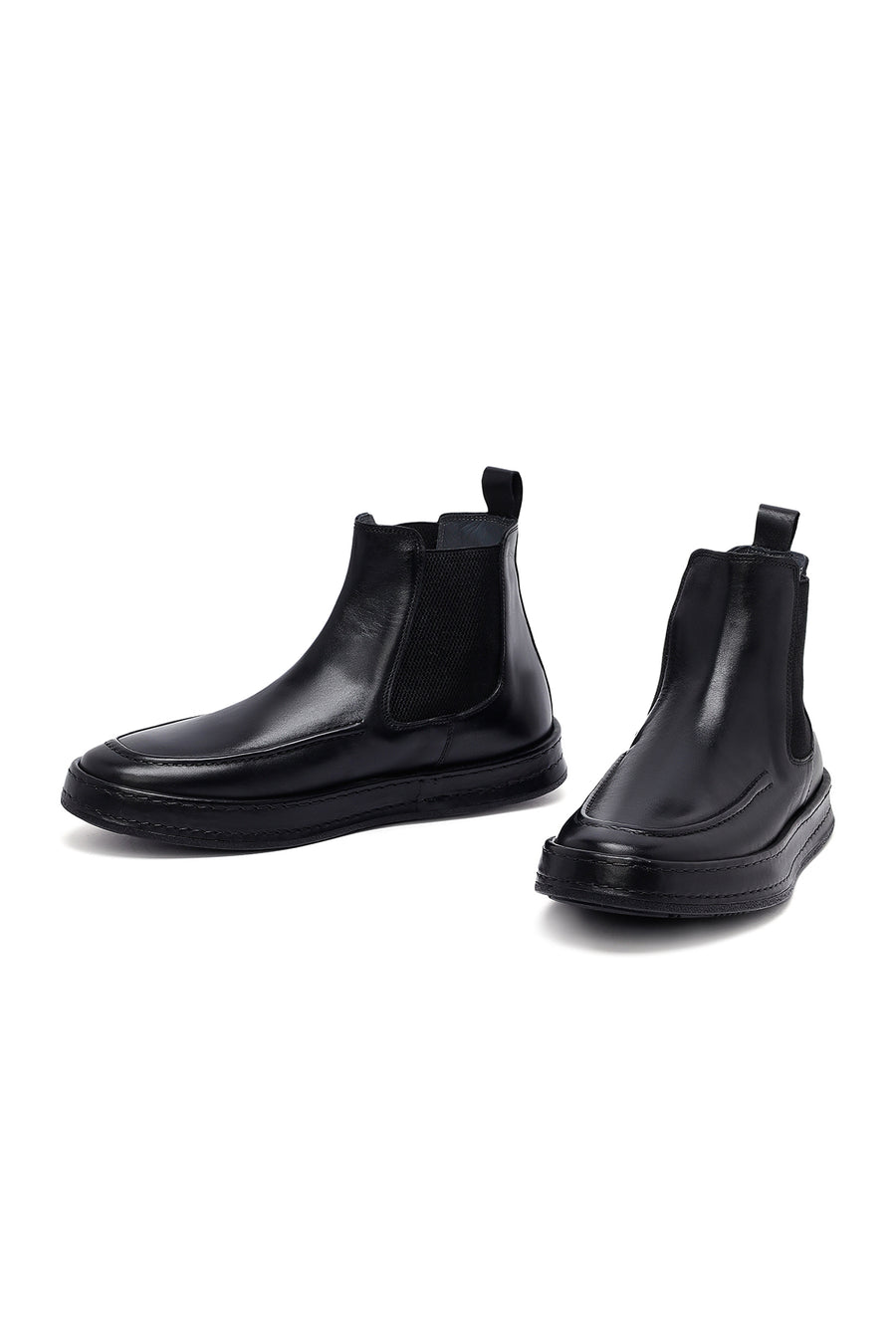 Male Black Leather Chelsea Boots