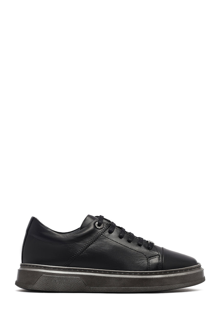 Erkek Siyah Bağcıklı Deri Sneaker 25WFD654318 | Derimod