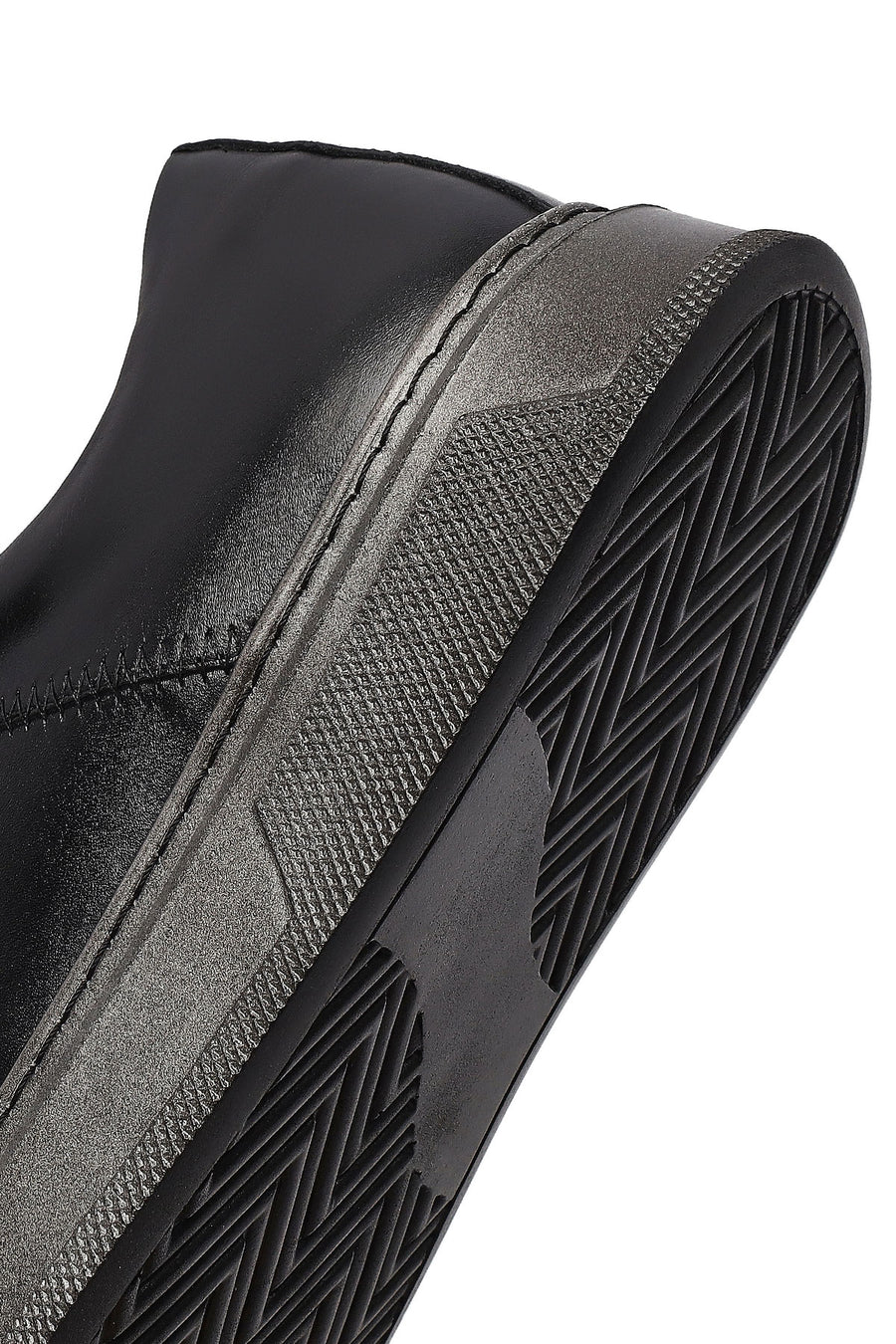 Erkek Siyah Bağcıklı Deri Sneaker