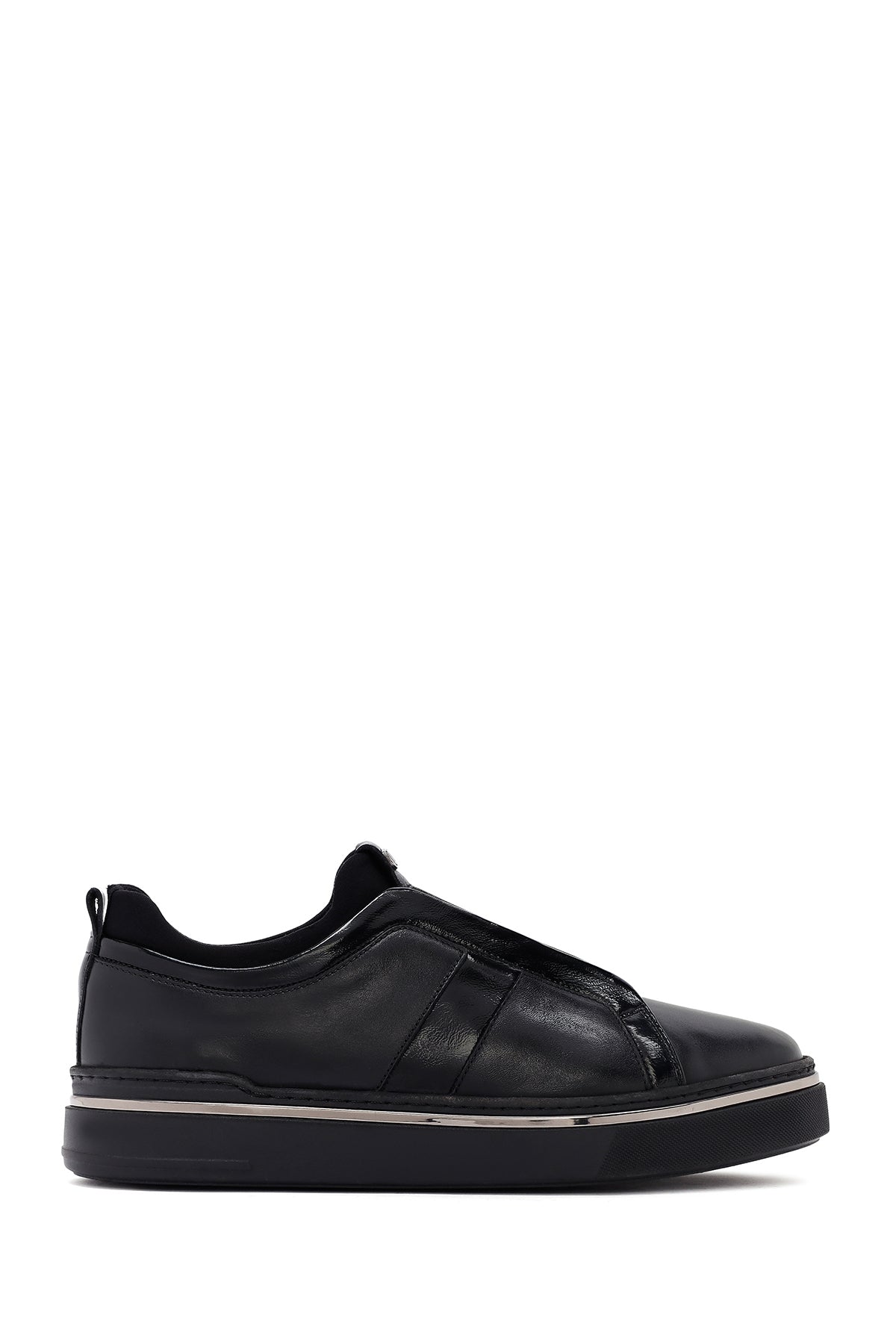 Male Black Leather Sneakers 25WFD654514 | Derimod