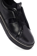 Male Black Leather Sneakers | Derimod