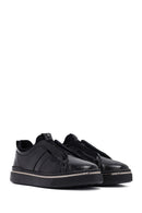 Male Black Leather Sneakers | Derimod