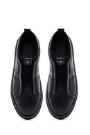 Male Black Leather Sneakers | Derimod