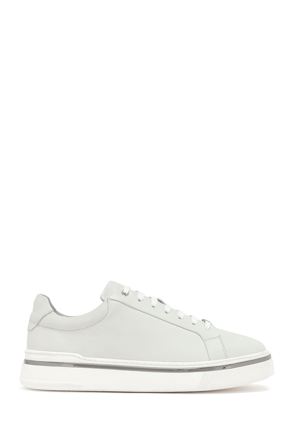 Men's White Lace-Up Leather Sneakers 25WFD654618 | Derimod