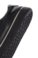 Erkek Siyah Bağcıklı Deri Sneaker | Derimod
