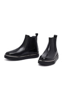 Erkek Siyah Kalın Tabanlı Deri Chelsea Bot | Derimod