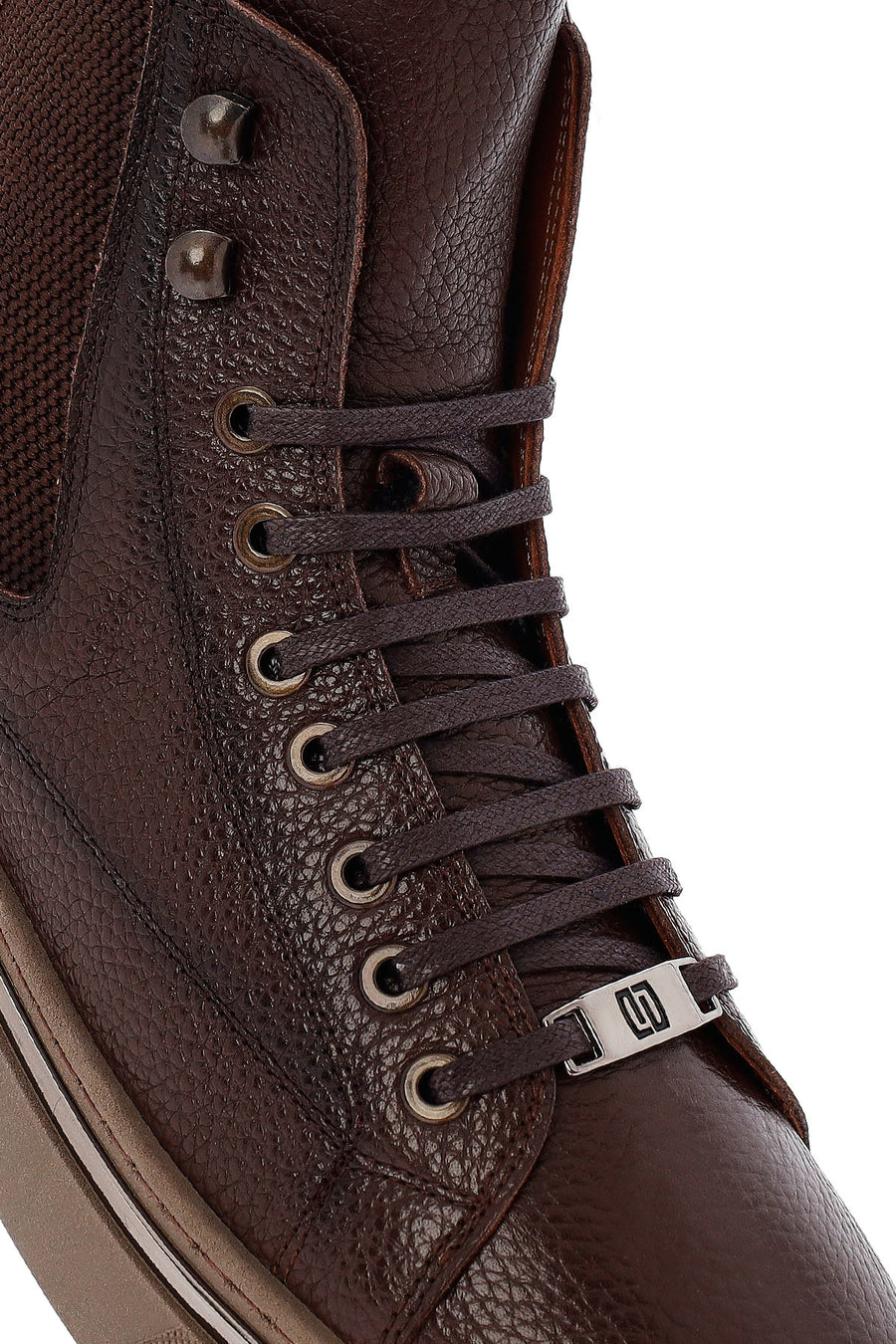 Men's Brown Lace-Up Leather Sports Boots