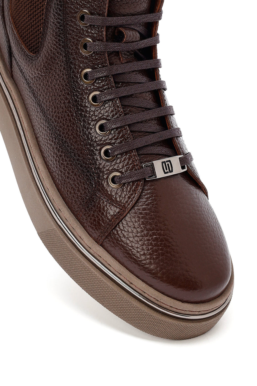 Men's Brown Lace-Up Leather Sports Boots