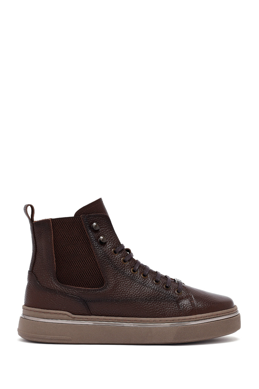 Men's Brown Lace-Up Leather Sports Boots