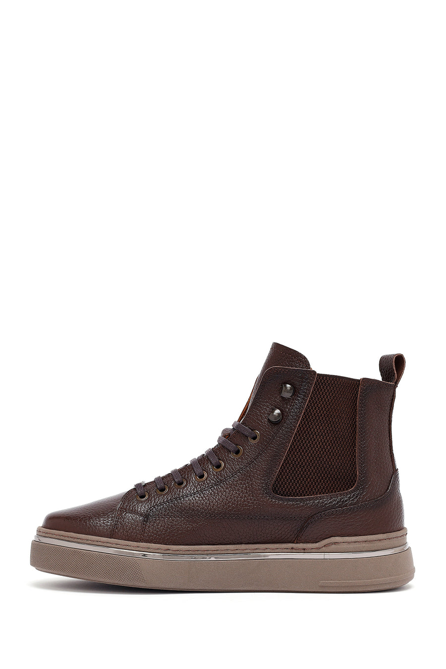 Men's Brown Lace-Up Leather Sports Boots