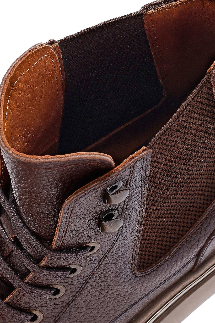 Men's Brown Lace-Up Leather Sports Boots