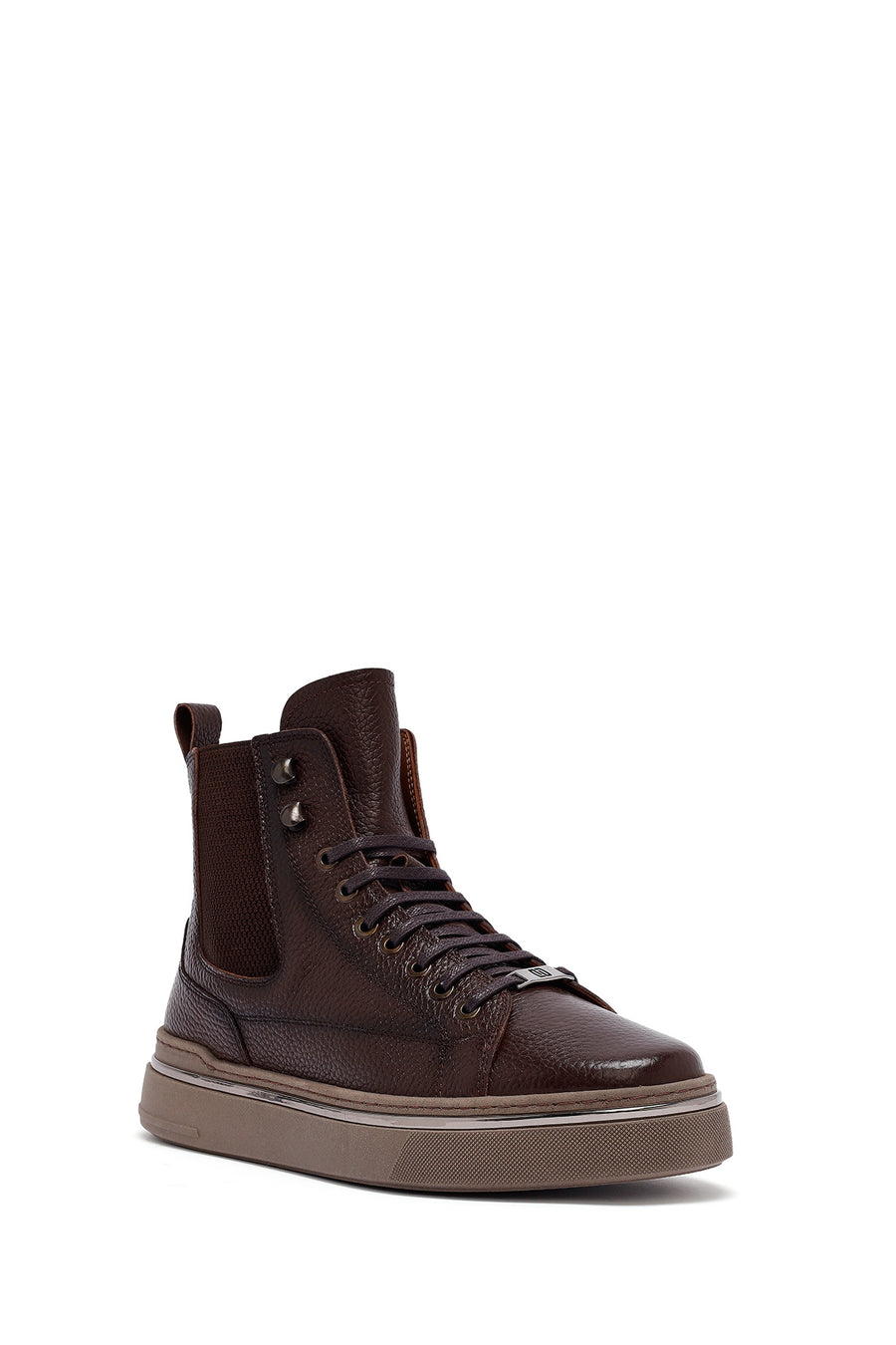 Men's Brown Lace-Up Leather Sports Boots