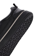 Erkek Siyah Bağcıklı Deri Sneaker | Derimod