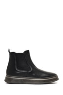 Men's Black Thick-Soled Leather Chelsea Boot | Derimod