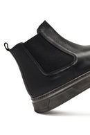 Men's Black Thick-Soled Leather Chelsea Boot | Derimod