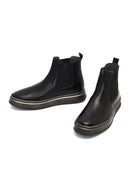 Men's Black Thick-Soled Leather Chelsea Boot | Derimod