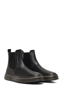 Men's Black Thick-Soled Leather Chelsea Boot | Derimod