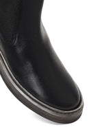 Men's Black Thick-Soled Leather Chelsea Boot | Derimod