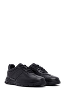 Men's Black Lace-Up Leather Casual Sneakers | Derimod