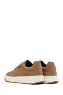 Erkek Bej Bağcıklı Kalın Tabanlı Nubuk Deri Sneaker | Derimod